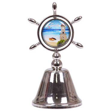 Belek Themed Collectible Souvenir Double Face Metal Spinner Rudder Bell 44x92 mm - 9