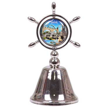 Belek Themed Collectible Souvenir Double Face Metal Spinner Rudder Bell 44x92 mm - 10