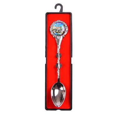 Belek Themed Collectible Souvenir Metal Tea Spon With Giftbox 25x130 mm