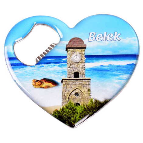 Toptan Belek Temalı Myros Metal Kalp Açacak Magnet 85x76 mm - 6