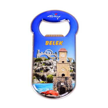 Myros - Toptan Belek Temalı Myros Metal Klasik Açacak Magnet 90x45 mm