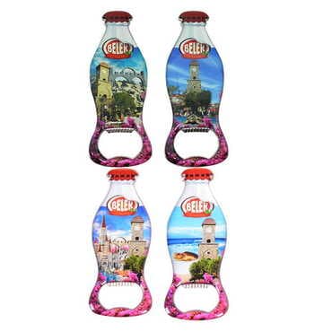 Belek Themed Coke Bottle Shaped Metal Magnetic Bottle Opener 120x41 mm - 3