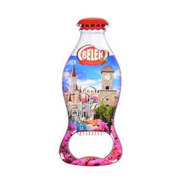 Belek Themed Coke Bottle Shaped Metal Magnetic Bottle Opener 120x41 mm - 5