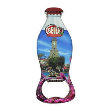 Belek Themed Coke Bottle Shaped Metal Magnetic Bottle Opener 120x41 mm - 6