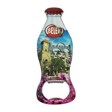 Belek Themed Coke Bottle Shaped Metal Magnetic Bottle Opener 120x41 mm - 7