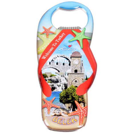 Toptan Belek Temalı Myros Metal Terlik Açacak Magnet 110x45 mm - 7