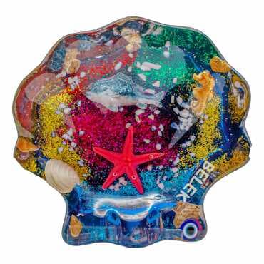 Belek Themed Myros Transparent Polyester Large Heart Ashtray 95x100 mm