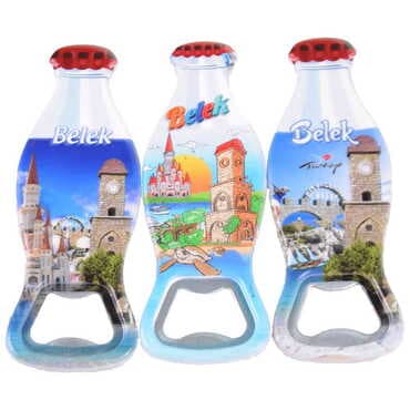 Belek Themed Customised Uv Printed Coca Cola Bottle Shape Plastic Base Bottle Opener 42x120 mm - 3