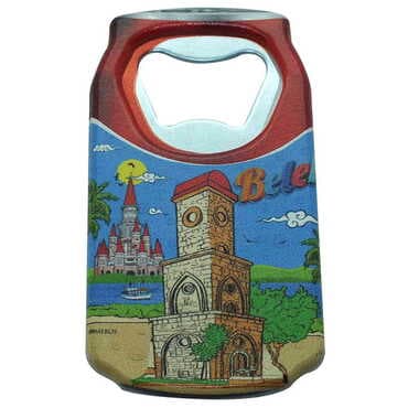Belek Themed Customised UV Printed Coca Cola Bottle Shape Plastic Base Bottle Opener 43x80 mm