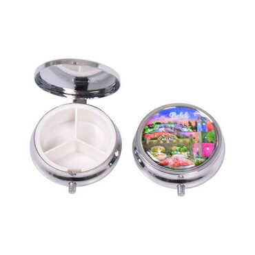 Belek Themed Customised Epoxy Round Pill Box 50x15 mm - 3