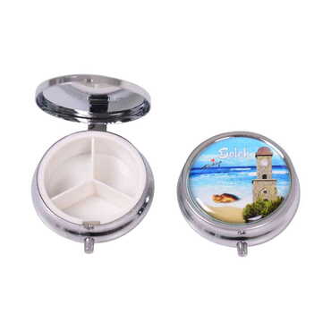 Belek Themed Customised Epoxy Round Pill Box 50x15 mm - 4