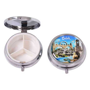 Belek Themed Customised Epoxy Round Pill Box 50x15 mm - 6