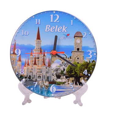 Toptan Belek Temalı Myros Yuvarlak Saat 17 cm