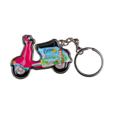 Belek Temalı Scooter Şekilli Metal Anahtarlık - Myros