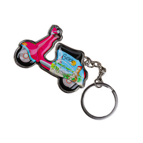 Belek Temalı Scooter Şekilli Metal Anahtarlık - 5