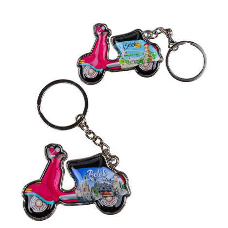 Belek Temalı Scooter Şekilli Metal Anahtarlık - 2
