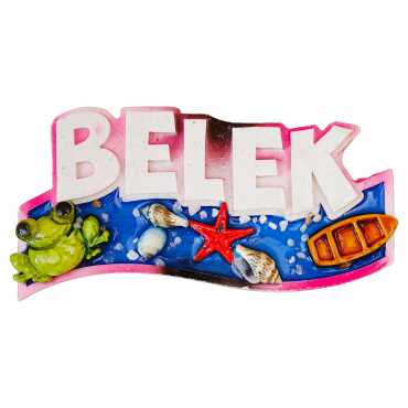 Belek Temalı Şeffaf Polyester Tabak Magnet - Myros