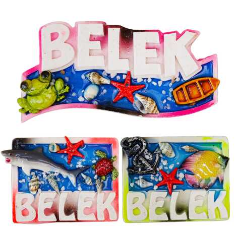 Belek Temalı Şeffaf Polyester Tabak Magnet - 2