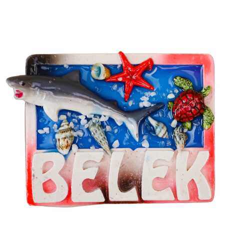 Belek Temalı Şeffaf Polyester Tabak Magnet - 4