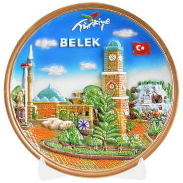 Toptan Belek Temalı 20 Cm Yöresel Kabartma Tabak - Thumbnail