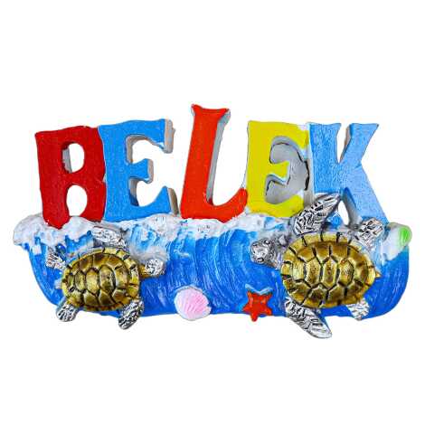 Belek Temalı Taşlı ve Sedefli Polyester Magnet - 27