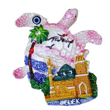 Belek Temalı Taşlı ve Sedefli Polyester Magnet - 26