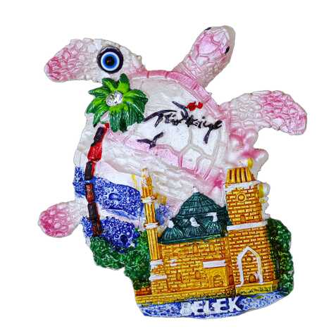 Belek Temalı Taşlı ve Sedefli Polyester Magnet - 26