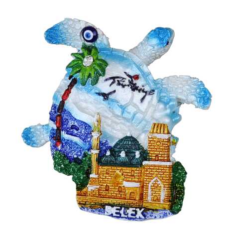 Belek Temalı Taşlı ve Sedefli Polyester Magnet - 25