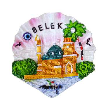 Belek Temalı Taşlı ve Sedefli Polyester Magnet - Myros