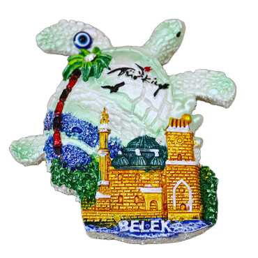 Belek Temalı Taşlı ve Sedefli Polyester Magnet - 15