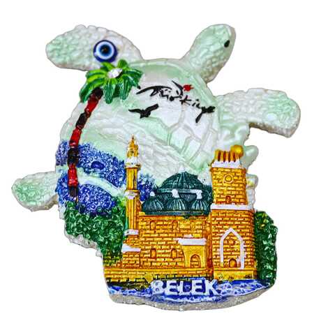 Belek Temalı Taşlı ve Sedefli Polyester Magnet - 15