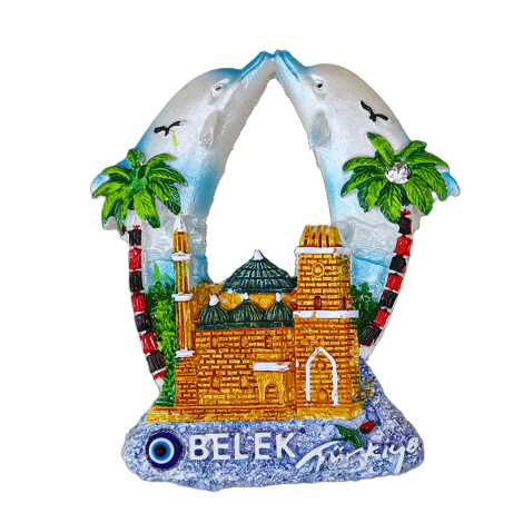 Belek Temalı Taşlı ve Sedefli Polyester Magnet - 11