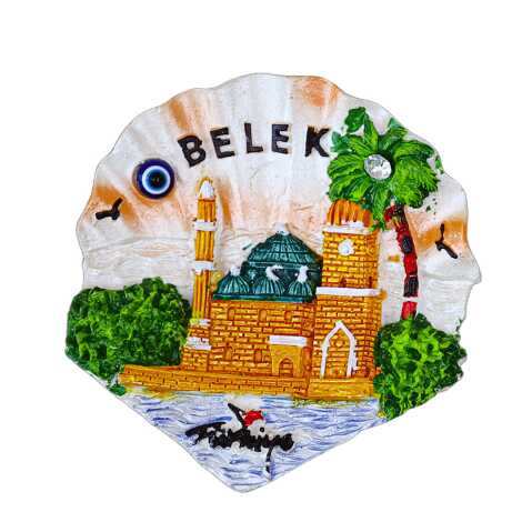Belek Temalı Taşlı ve Sedefli Polyester Magnet - 10