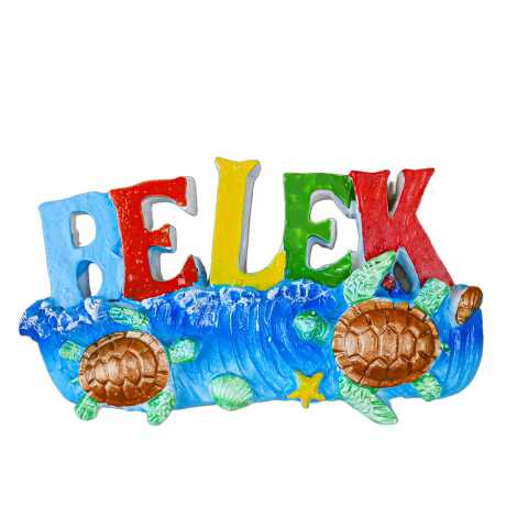 Belek Temalı Taşlı ve Sedefli Polyester Magnet - 8
