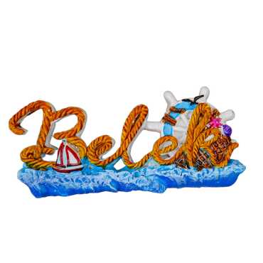 Belek Themed Stone and Mother of Pearl Polyester Refrigerator Magnet - 16