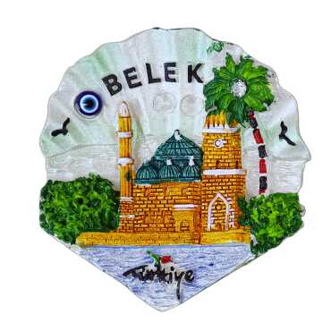 Belek Themed Stone and Mother of Pearl Polyester Refrigerator Magnet - 24