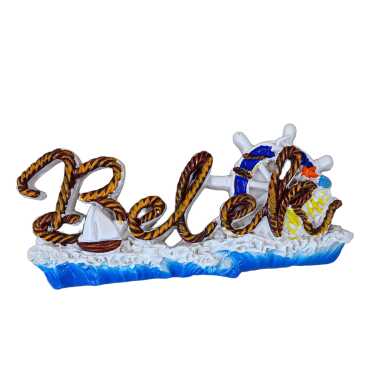 Belek Themed Stone and Mother of Pearl Polyester Refrigerator Magnet - 21