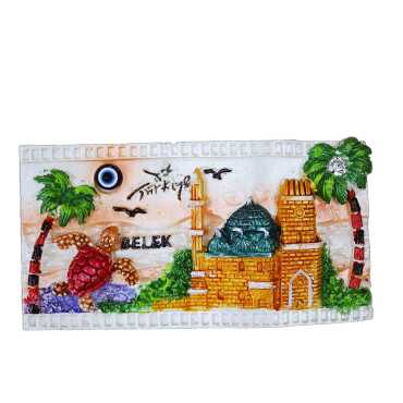 Belek Themed Stone and Mother of Pearl Polyester Refrigerator Magnet - 13