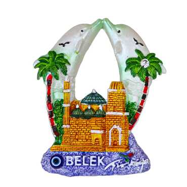 Belek Themed Stone and Mother of Pearl Polyester Refrigerator Magnet - 12
