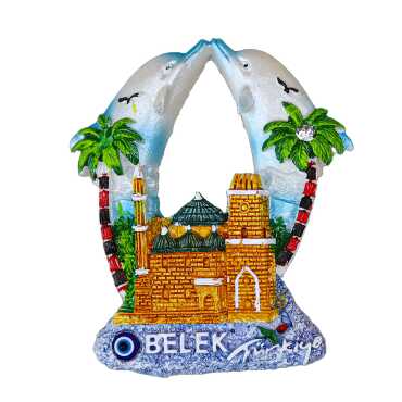 Belek Themed Stone and Mother of Pearl Polyester Refrigerator Magnet - 11