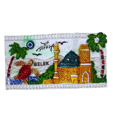 Belek Themed Stone and Mother of Pearl Polyester Refrigerator Magnet - 6