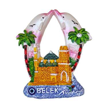 Belek Themed Stone and Mother of Pearl Polyester Refrigerator Magnet - 3