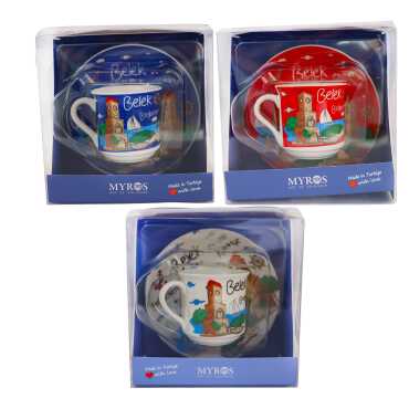 Belek Themed Single Porcelain Coffee Cup - 2