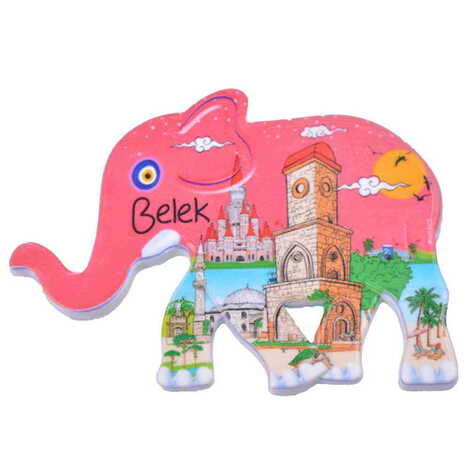 Toptan Belek Temalı Uv Baskılı Fil Şekilli Magnet 86x62 mm - 3