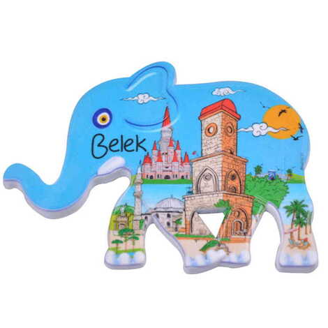 Toptan Belek Temalı Uv Baskılı Fil Şekilli Magnet 86x62 mm - 4