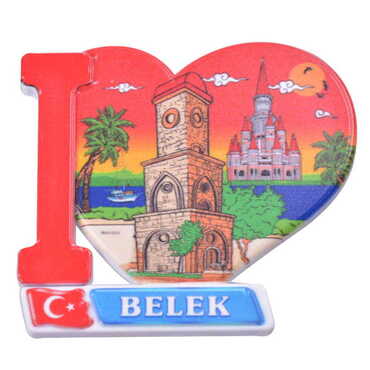 Toptan Belek Temalı Uv Baskılı Kalp Şekilli Magnet 86x62 mm - 4