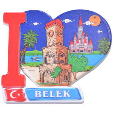 Toptan Belek Temalı Uv Baskılı Kalp Şekilli Magnet 86x62 mm - 7