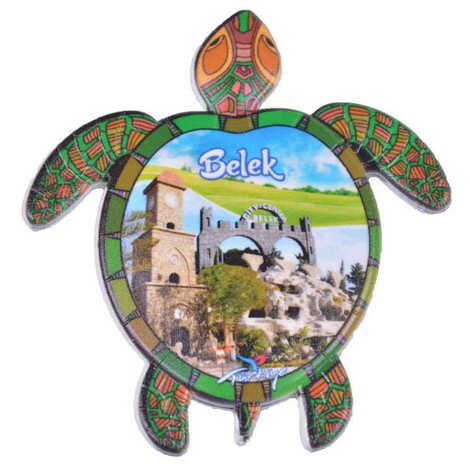 Toptan Belek Temalı Uv Baskılı Kaplumbağa Şekilli Magnet 80x74 mm - 4