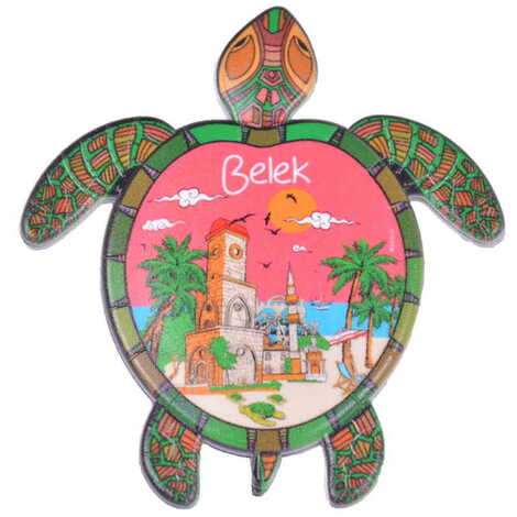 Toptan Belek Temalı Uv Baskılı Kaplumbağa Şekilli Magnet 80x74 mm - 5