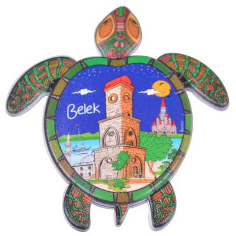 Toptan Belek Temalı Uv Baskılı Kaplumbağa Şekilli Magnet 80x74 mm - 7